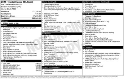 2025 Hyundai Elantra SEL Sport