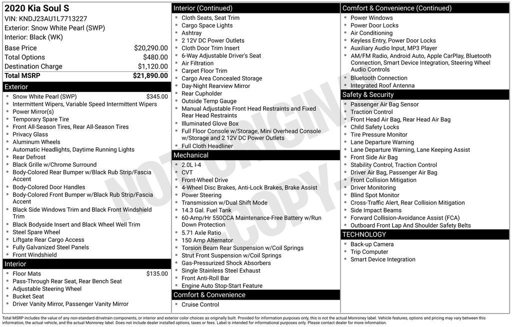 2020 Kia Soul S