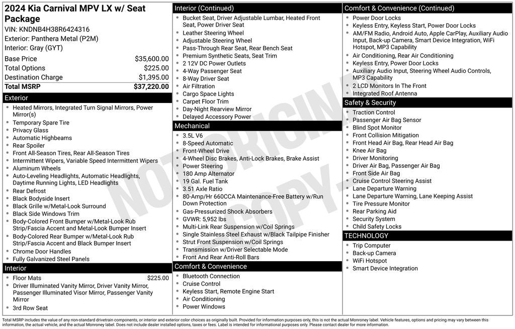 2024 Kia Carnival LX