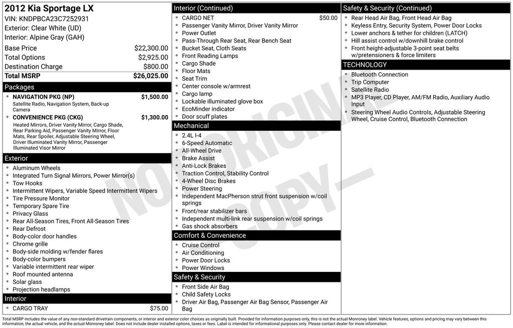 2012 Kia Sportage LX