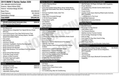 2015 BMW 3 Series 320i