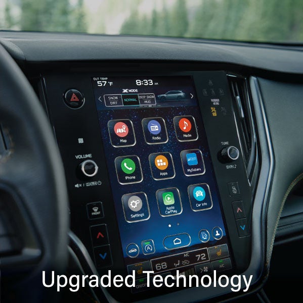 An 8-inch available touchscreen with the words “Ugraded Technology“. | Wyatt Johnson Subaru in Clarksville TN