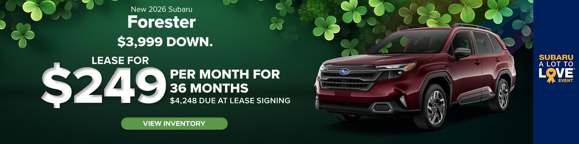 2026 Subaru Forester Lease $249 per month – Clarksville, TN