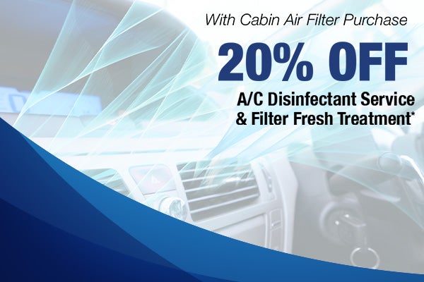 20% off A/C Disinfectant Service & Filter Fresh Treatment*
